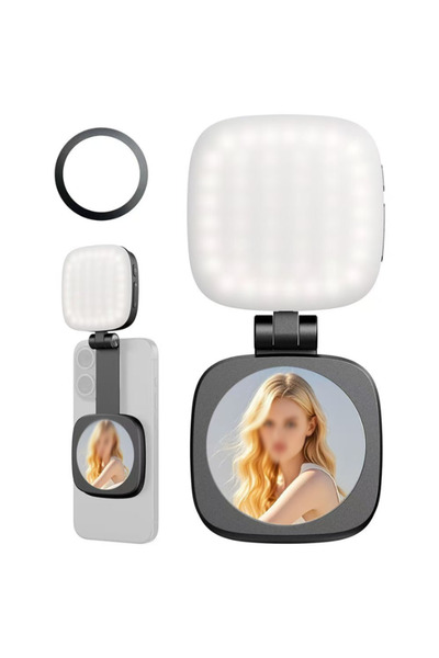 STARSTAR Magnetic Selfie Light with Mirror, Rechargeable LED Fill Light, Fold...
