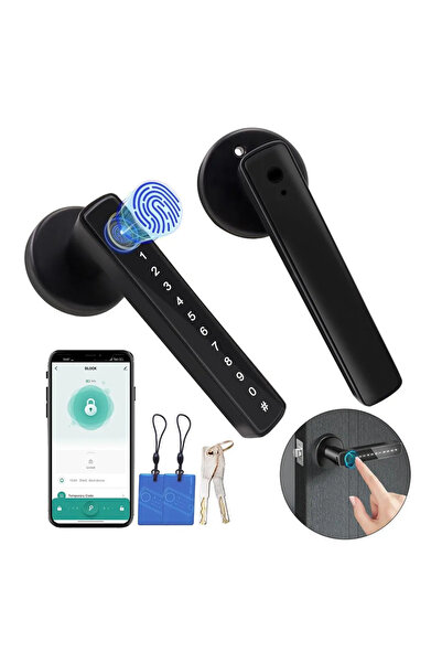 STARSTAR The smart fingerprint door handle with keyboard and biometric door l...