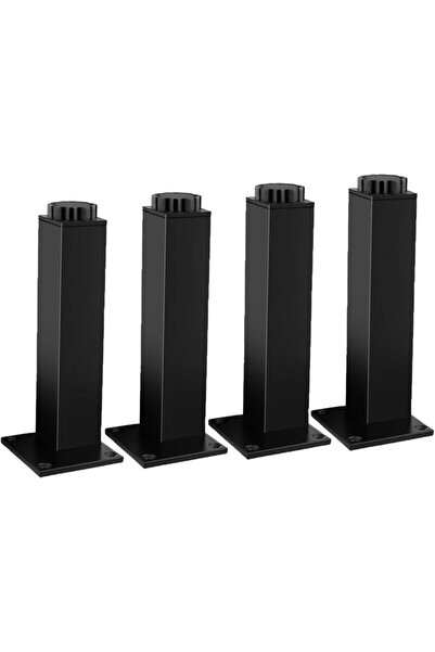 STARSTAR Adjustable furniture legs, 4-piece set – black metal – 400 kg load c...