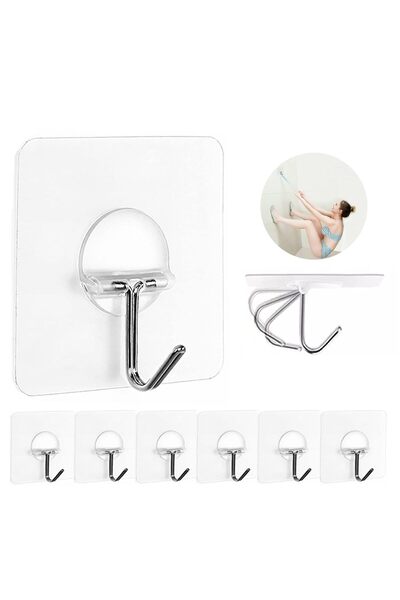 STARSTAR 13lb (Max) Clear Seamless Coat Hooks, Waterproof and Oil-Resistant, ...