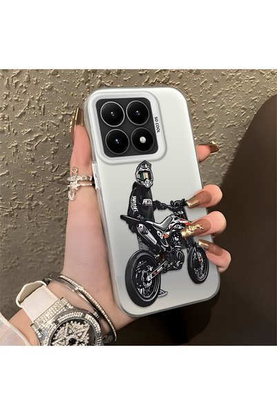 CHICASELUX Mi 15t Compatible Helmeted Motorcyclist Drawing Printed Men's Styl...