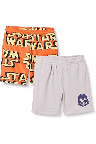 OEM Set 2 pantaloni scurti pentru copii cu model Star Wars, din plasa, gri/po...