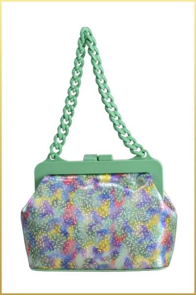 birizmoda Chin Women's Patterned Scholarship Hand and Shoulder Bag - Water Green