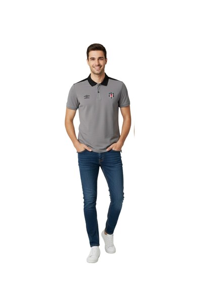 Beşiktaş Original Licensed Umbro Gray Polo T-Shirt