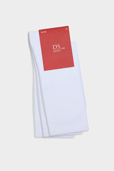 Twn White 3-Piece Cotton Tennis Sports Socks Set