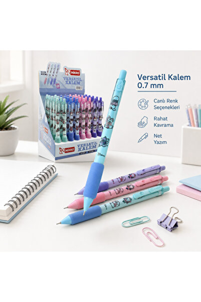 Mikro 0.7 mm Versatil Kalem – Kedi Desenli Uçlu Kalem, Rahat Tutuşlu, Okul Of...