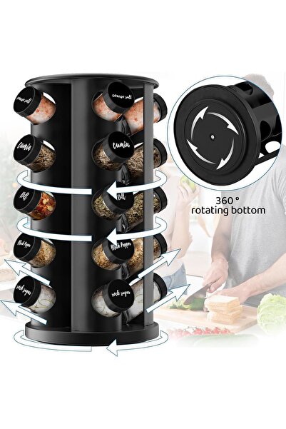 Dotail Suport rotativ pentru condimente, 20 recipiente, 360 de grade °   roti...