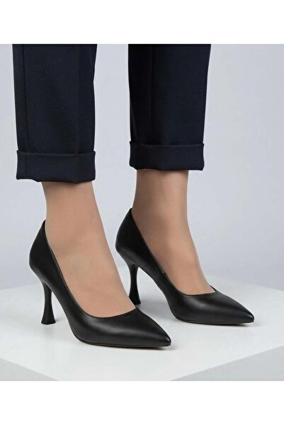 asmi shoes Γυναικείες δερμάτινες λεπτές γόβες Vita Black Skin 9 εκ. Stiletto