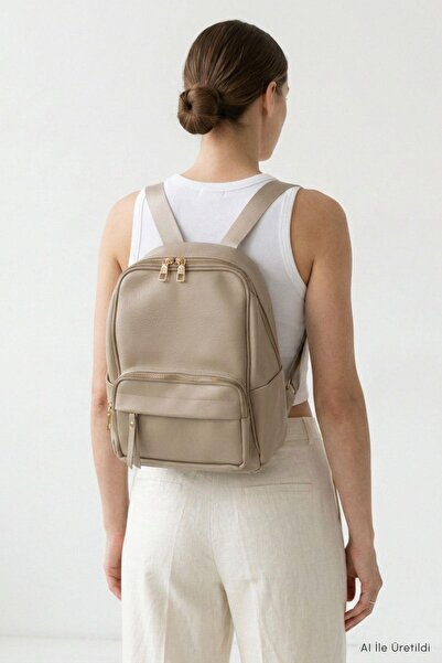 Rays Rucsac de damă cu buzunare laterale 9358 Mink