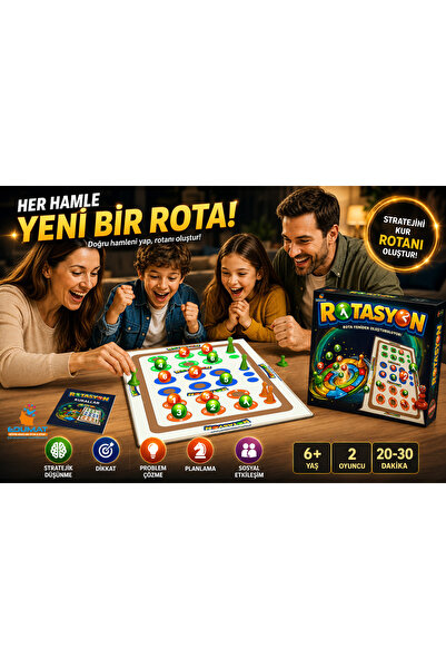EDUMAT ROTASYON Strateji ve Dikkat Geliştiren Ahşap Zeka Oyunu | 2 Kişilik Ai...