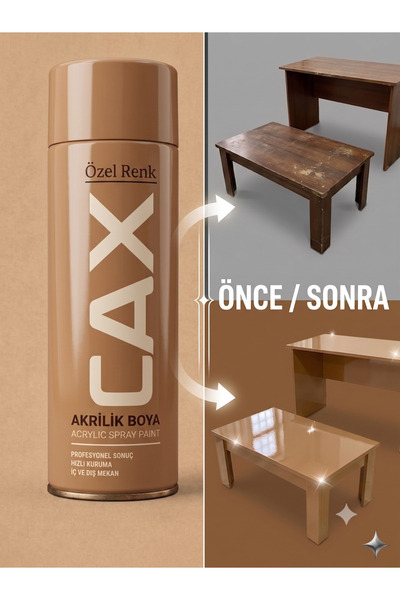 caxcolors CAX Akrilik Sprey Boya - Sehpa Masa Mobilya Boyası Kendin Yap (DIY)...