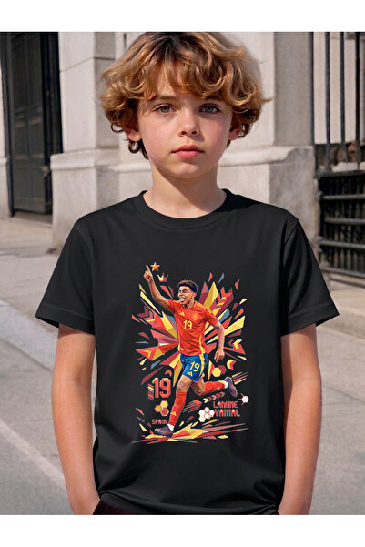 STİL-X Lamine Yamal Printed Crewneck Children's and Youth T-Shirt, Soft Textu...