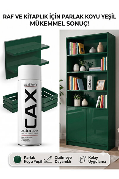 caxcolors CAX Akrilik Sprey Boya 400 ml – Mobilya, Raf, Kitaplık ve Ahşap Hız...