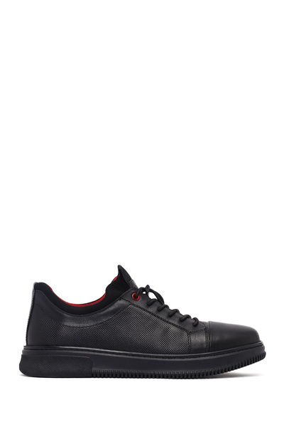 Derimod Men's Black Lace-Up Leather Sneaker Wm720004Db