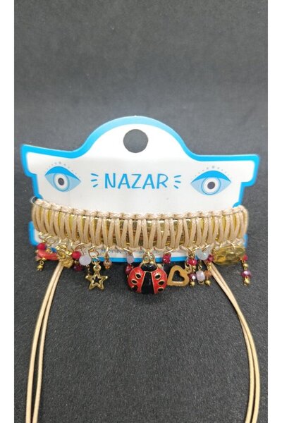 ndjewelry Alaçatı Lucky Lady Leather String Bracelet & Anklet – Beige