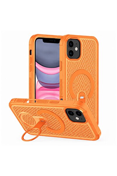 Zebana Apple iPhone 11 Uyumlu Kılıf CoolRing M-Safe Silikon Kılıf Turuncu
