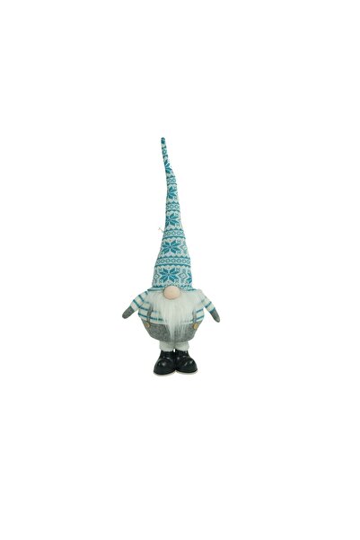 Rao Ornament de Craciun Spiridus, Alb/albastru, Textil, 59 Cm