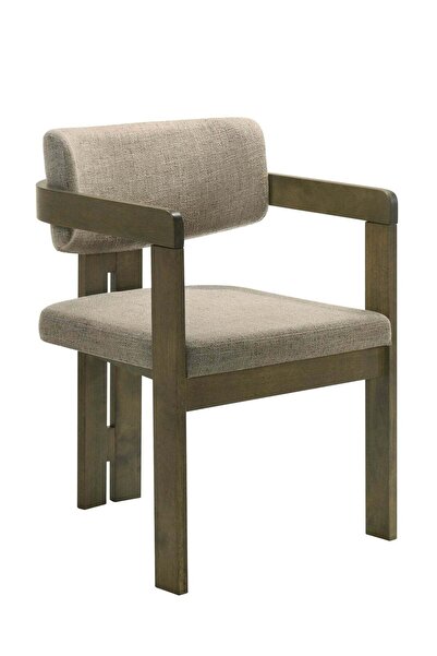 Roots Furniture كرسي كابري بذراعين من خشب البلوط العتيق