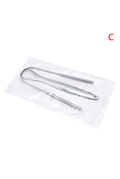 Choice C 1/2Pcs Tongue Scraper Stainless Steel Tongue Cleaner Oral Care Hygie...