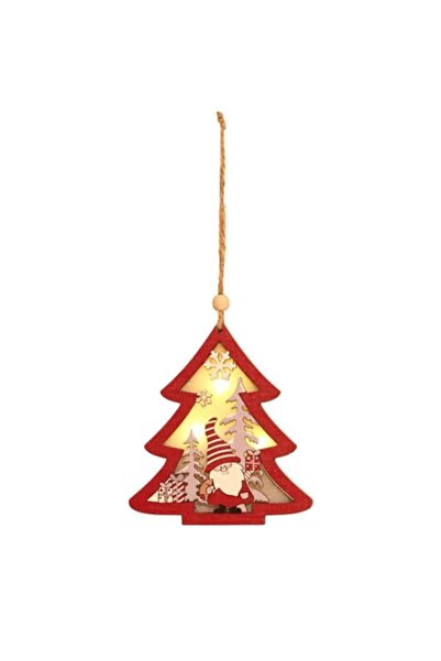 Rao Ornament de Brad, cu Lumini Led, din Lemn, Figurina Elf, Model Brad, Mult...