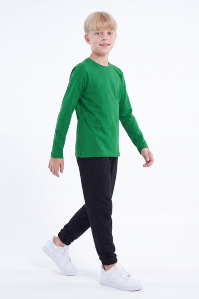 panios kids Erkek Çocuk 3'lü Süprem Bisiklet Yaka Uzun Kollu Basic Alt - Üst Takım