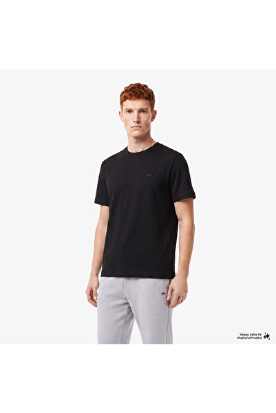 Lacoste Erkek Oversize Fit Bisiklet Yaka Siyah T-Shirt
