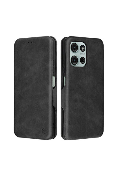 Techsuit Husă pentru Motorola Moto G75, Safe Wallet Plus, negru - negru