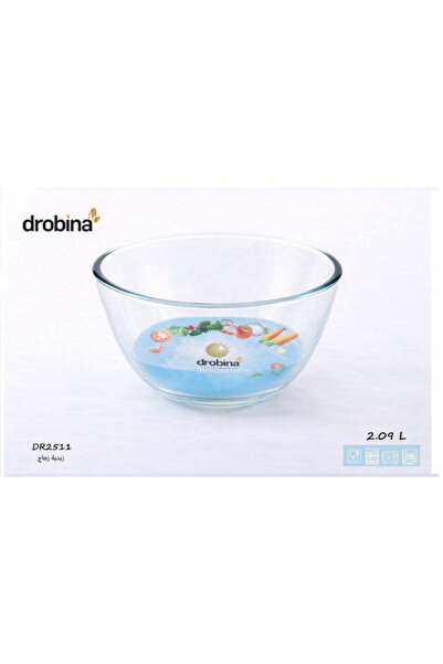 drobina زبدية بايركس زجاج المقاوم للحرارة من قطعة واحدة 2.09 لتر من دروبينا