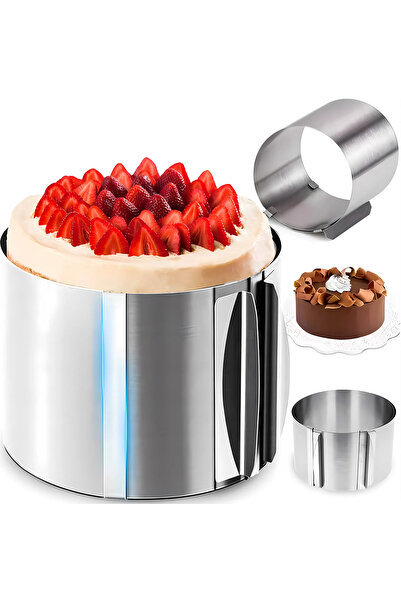 STARSTAR Stainless steel round telescopic mousse ring, adjustable cake ring w...