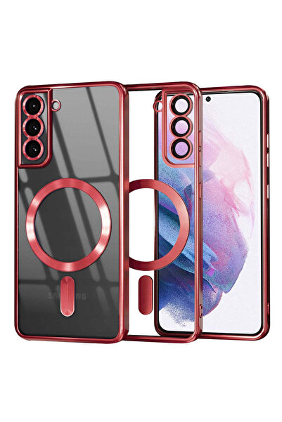 Techsuit Case for Samsung Galaxy S21 Plus 5G, Lux Crystal MagSafe, silver - red