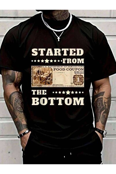 LİNA06 1pc Man's Quote Coupon Print Black TShirt Crew Neck Casual Cotton Tee ...
