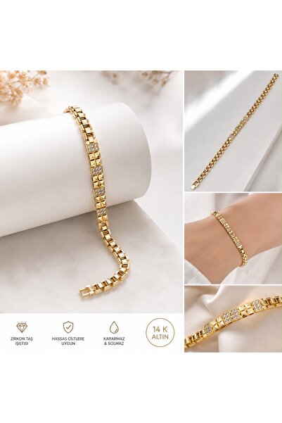 XUPING JEWELRY 14 Ayar Altın Kaplama Zirkon Taşlı Piramit Tasarımlı Şık Kadın...