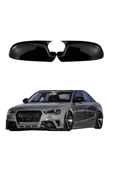 Harphour Audi A4 (2013-2015) Uyumlu Yarasa Ayna Kapağı Pianoblack İthal Abs P...