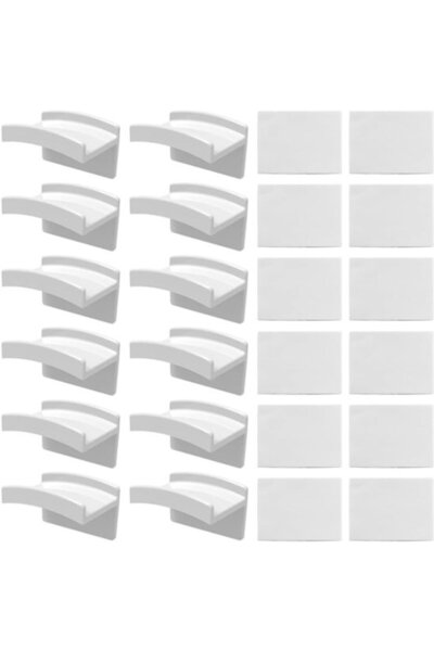 Morvena Picks Set de 12 cârlige albe autoadezive pentru pălării – pentru mont...