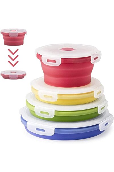 STARSTAR Foldable silicone lunchbox - Portable food storage box - 4-piece set...