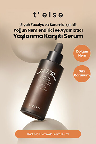 T'else Cilde Sıkı Görünüm ve Nem Sunan Aydınlatıcı Yaşlanma Karşıtı Serum TELSE Black Bean Ceramide Serum