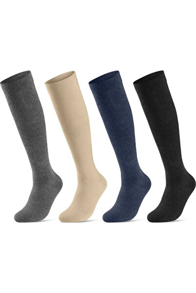 STARSTAR 4 pairs of support stockings, travel socks, unisex compression stock...