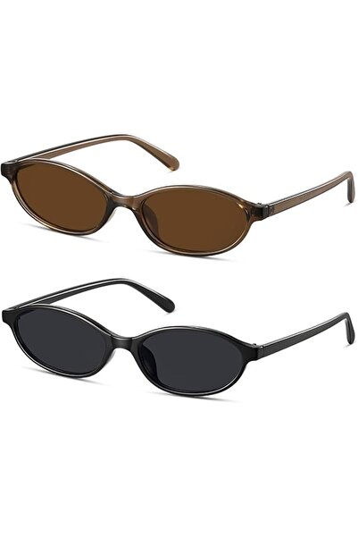 STARSTAR Versatile Retro Oval Sunglasses - Two-Piece Set