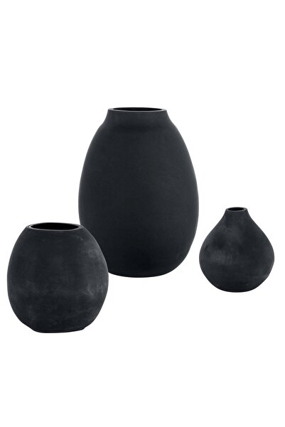 UTTERMOST Hearth Matte Black Vases, Set/3