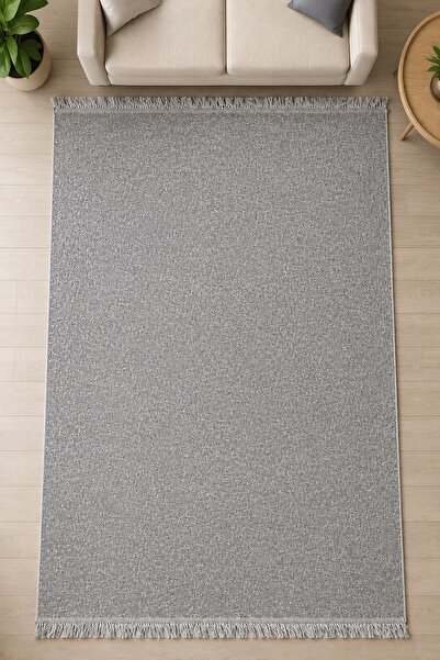 Lorvian Noletti Düz Desen Makinede Yıkanabilir Pamuklu Kilim Pratik ve Günlük...