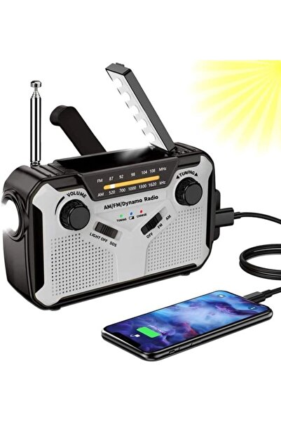 STARSTAR AM/FM Portable crank radio dynamo emergency with 4000 mAh rechargeab...