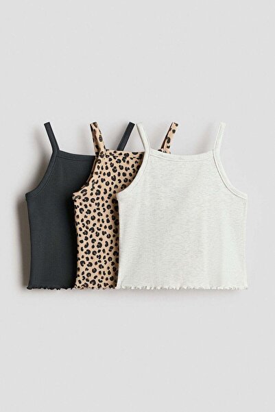 H&M 3-pack cotton strappy tops