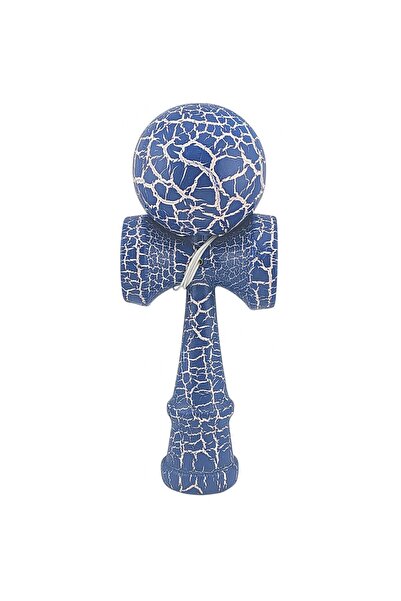 OEM Kendama Profesionala- Culoare Albastru-Alb, Model Crapat si ata cadou
