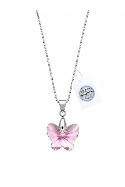 Brezza Lusso Jewelry 925 Ayar Gümüş Avusturya Kristali Taşlı 18mm Butterfly P...