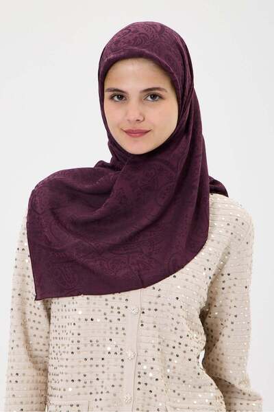Invee İzler Scarf Mürdüm