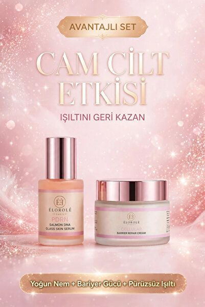 ELOROLE Pdrn Somon DNA Glass Skin Serum ve Seramid Bariyer Onarıcı Krem 2'li ...