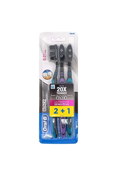 Coral Beauty Toothbrush, Oral B, 2, 1 Ultra Thin Black