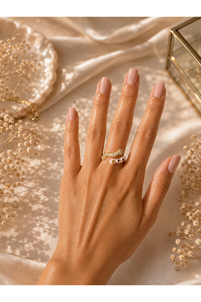 xUPING Luna Colorful Stone Wave Ring – Gold Plated Zircon Stone Adjustable Wo...