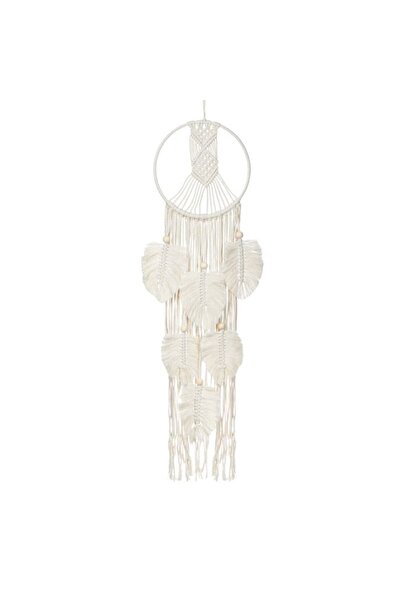 BAMI NETWORK Decoratiune de Perete Macrame Rotunda Bej Ø25x100cm