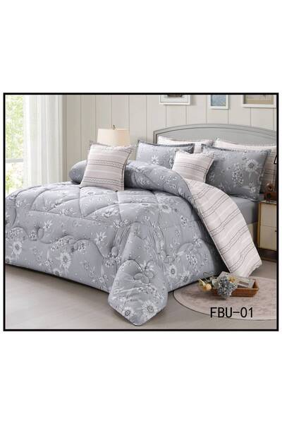 BIET ALMAFROSHAT Duvet Cover Set with 8 Pieces of New Quilted Double-Sided Mi...